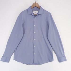 Mizzen+Main Spinnaker Shirt Mens XL Blue Check Trim Fit Performance Button Up